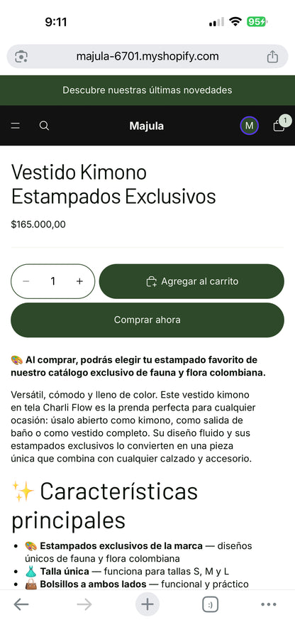 Vestido Kimono Estampados Exclusivos